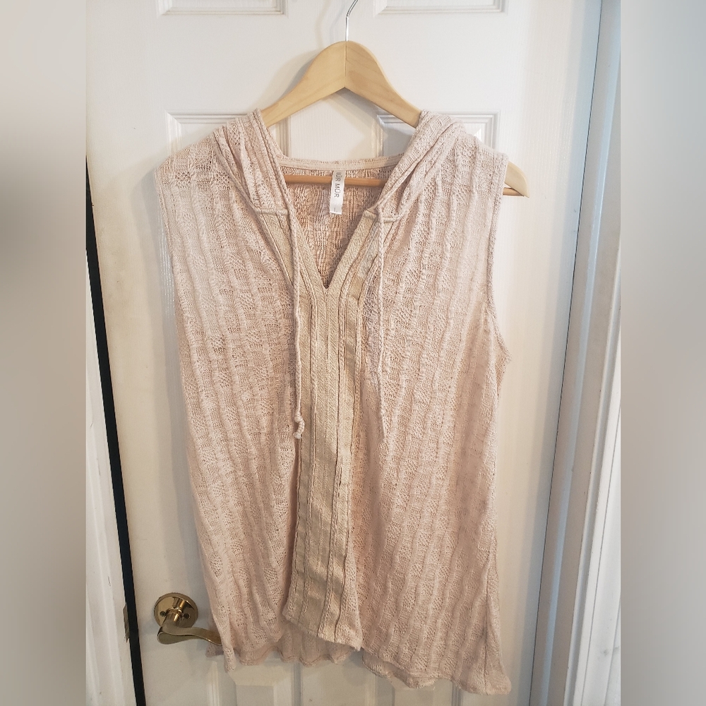 Tan Ribbed Sleeveless Ta